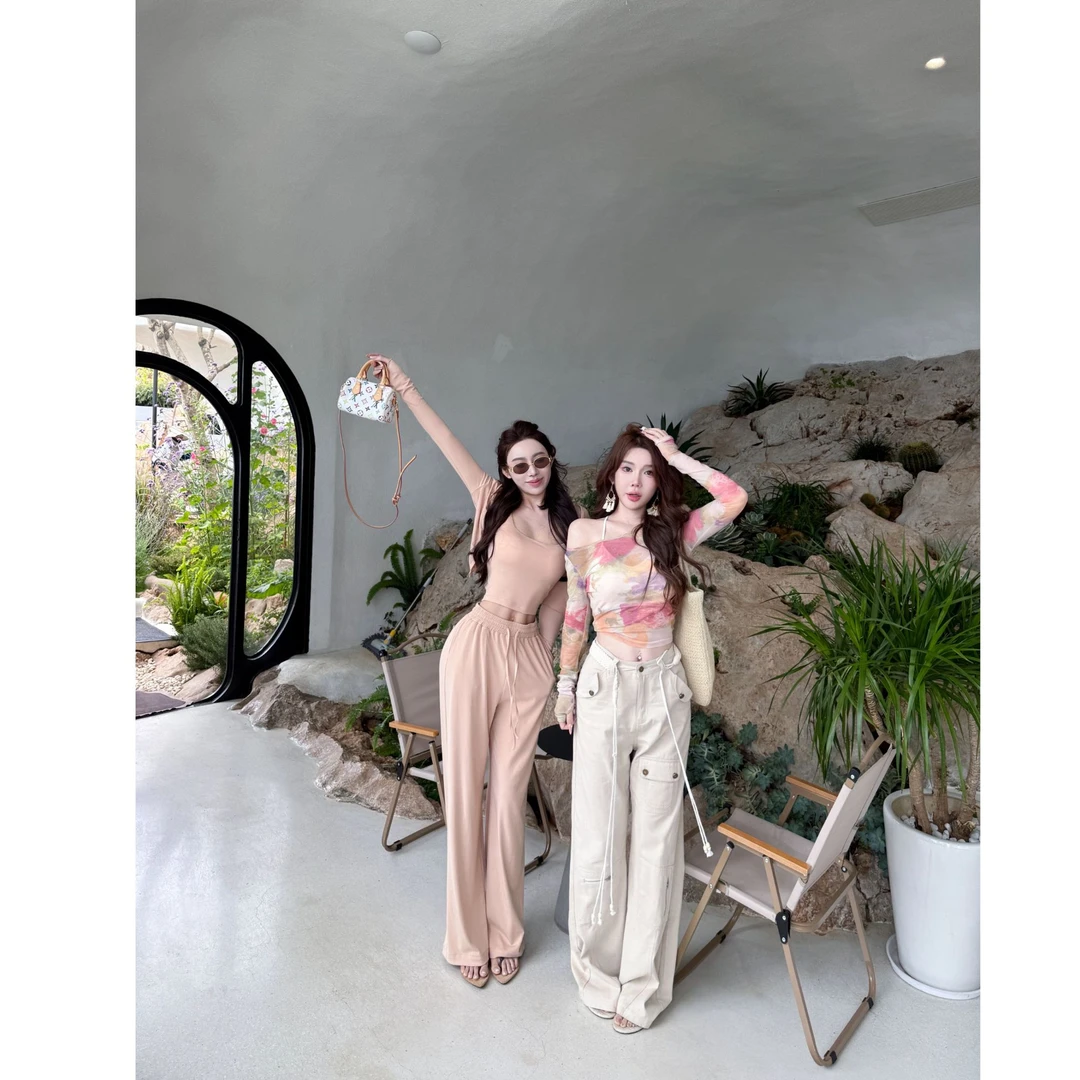 媛媛【穿过的都说好】夏季新款纯欲辣妹显瘦时尚套装#TZ0696