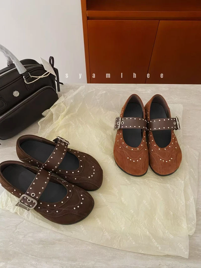 2025秋季上新玛丽珍休闲风皮带扣秋季浅口时尚休闲鞋豆豆鞋圆头