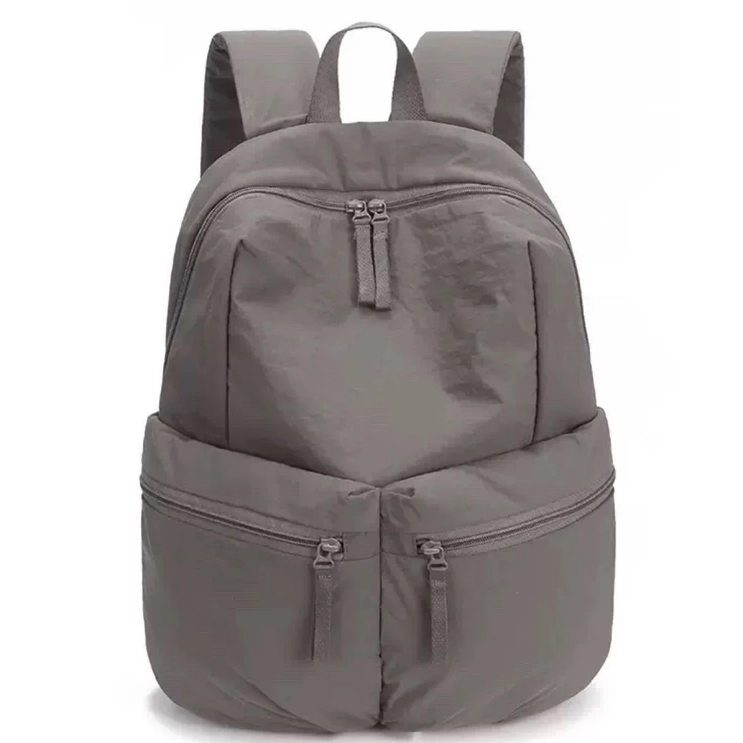 田园风灰色书包拉杆款商务双肩包女通用防水登山纯色潮流