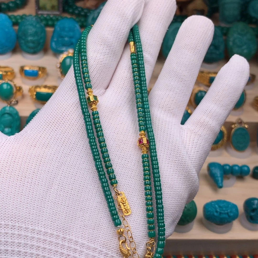 未镶嵌绿松石珠宝奇石3mm