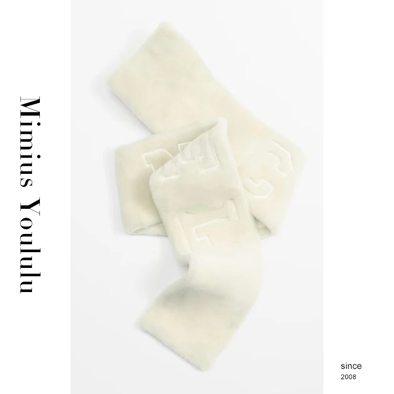 【mimius】喵喵 24N滑雪系列刺绣字母围巾 汉服 WF12313