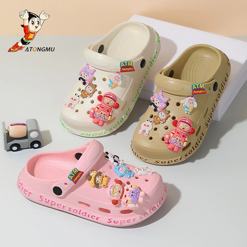 阿童木夏季洞洞鞋室内防臭男童女童防滑外穿厚底儿童拖鞋ol凉拖鞋