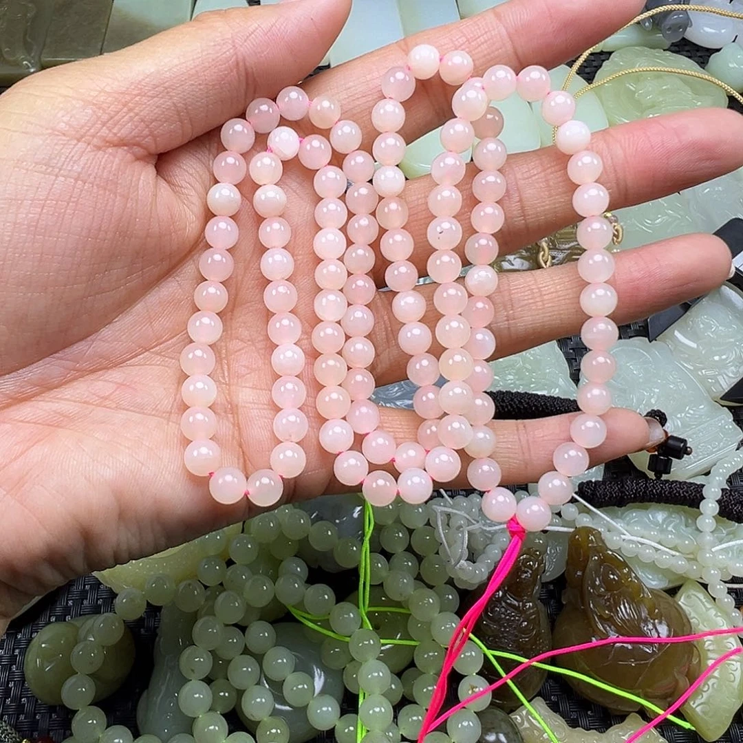 和田玉未镶嵌颈饰卡6多圈