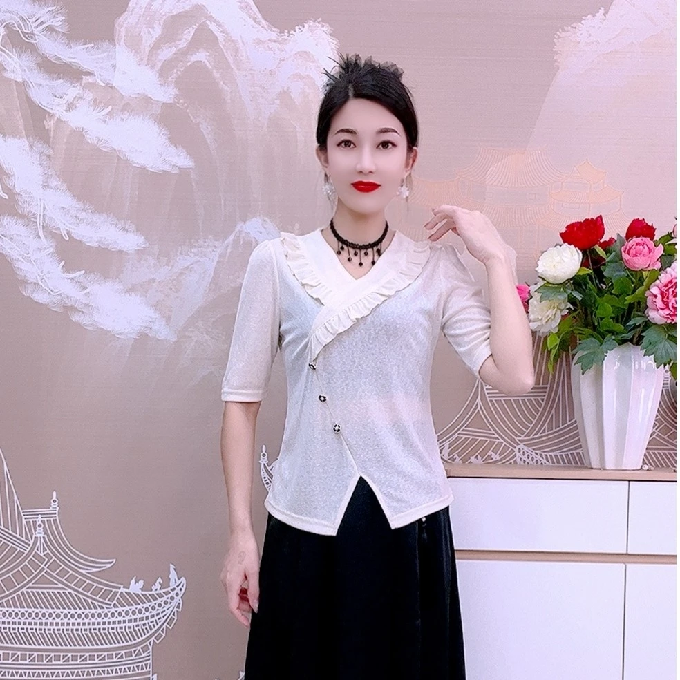 路路红2562气质显瘦打底衫时尚花边拼接蕾丝衫漂亮修身内搭打底衫