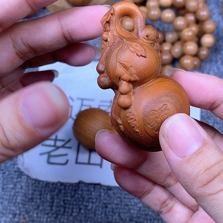 檀香木手串/手链老山檀虎纹斑福字大葫芦微瑕