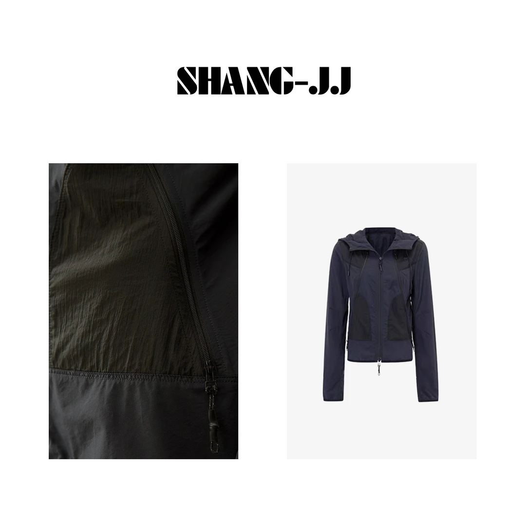 SHANG-JJ【拼接外套】棉+锦纶极简设计款高级感夏日上衣q131606p