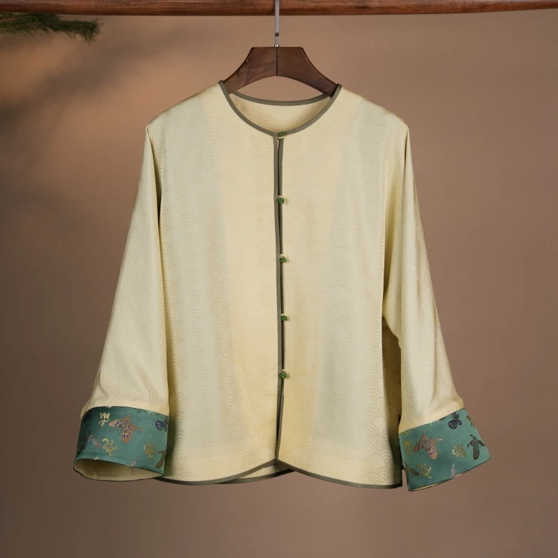 圆领蜀锦上衣26174 30姆米全真丝织金正绢 胡光俊蜀锦