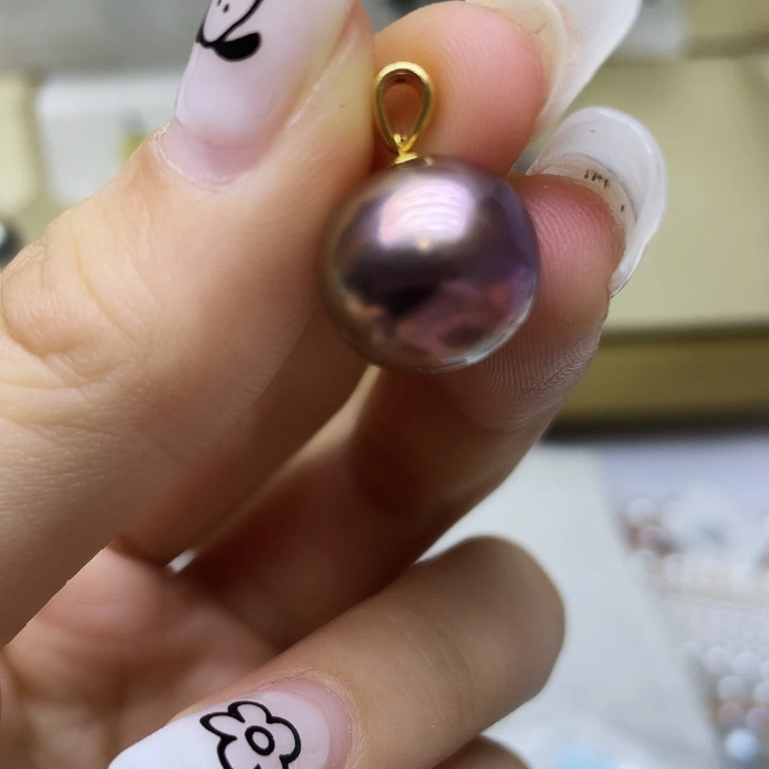 淡水珍珠18K金镶嵌颈饰