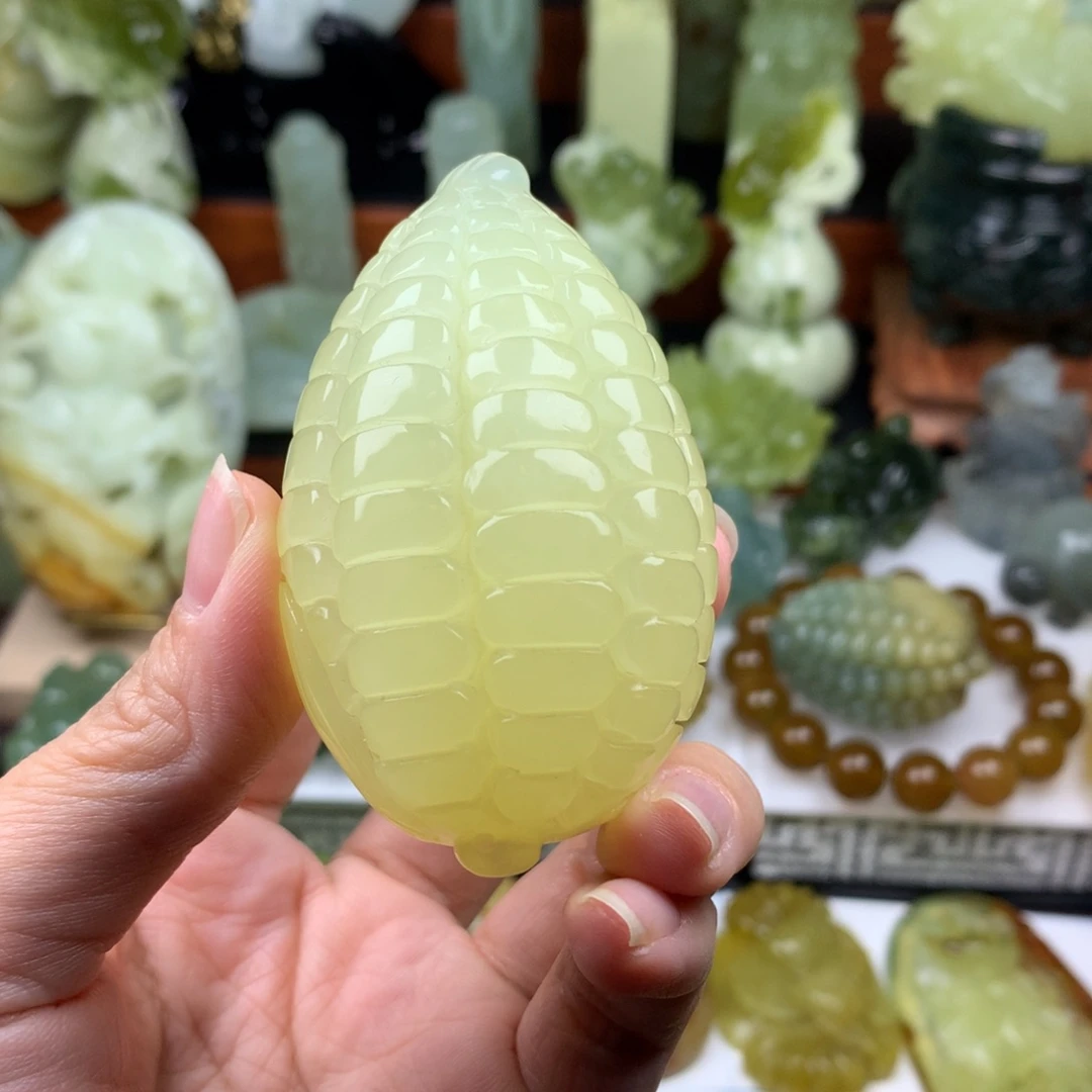 岫玉手把件未镶嵌@