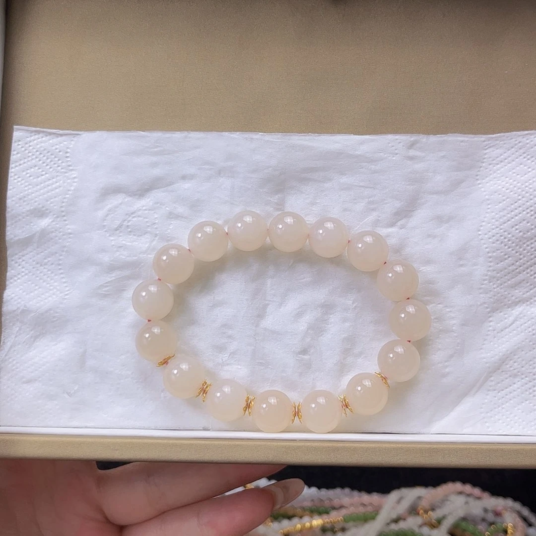 和田玉18K金镶嵌手串