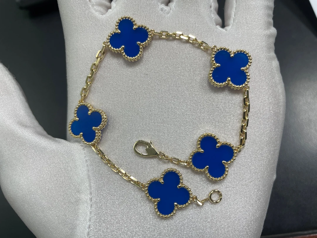 【CHERISH】18k  蓝四叶草五花手链
