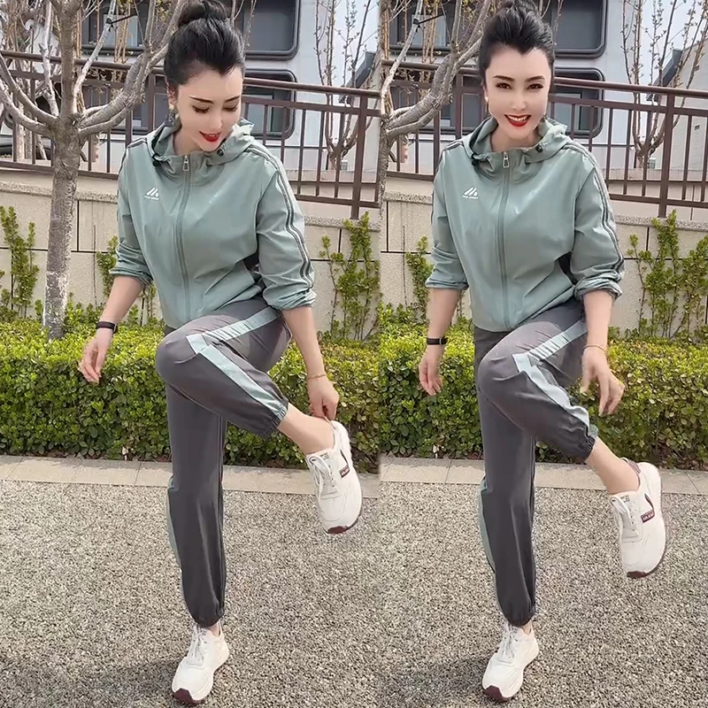 2025春夏季新款时尚显瘦气质网红高档女百搭宽松大码休闲两件套潮