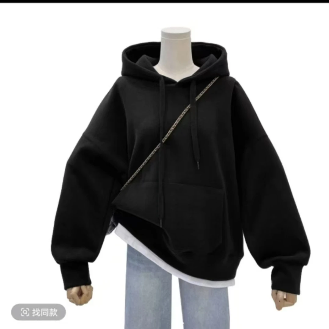 1 卫衣 连帽 黑色 女装