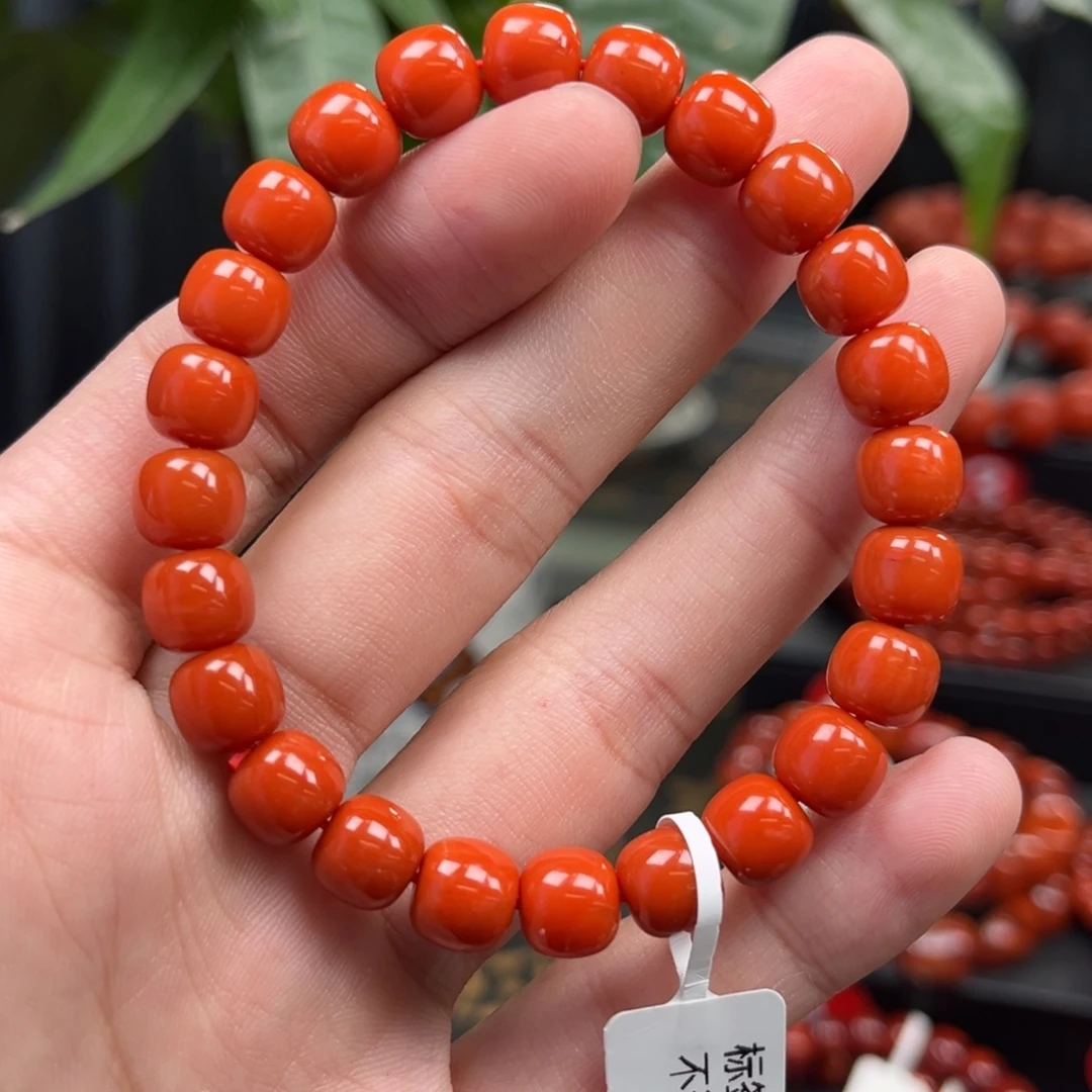 南红玛瑙未镶嵌手链保山冷水河老型手串8+