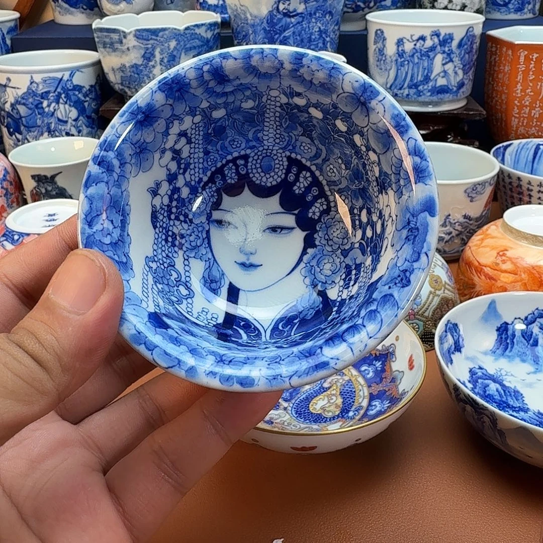 尼***三杯子景德镇全手工手绘陶瓷