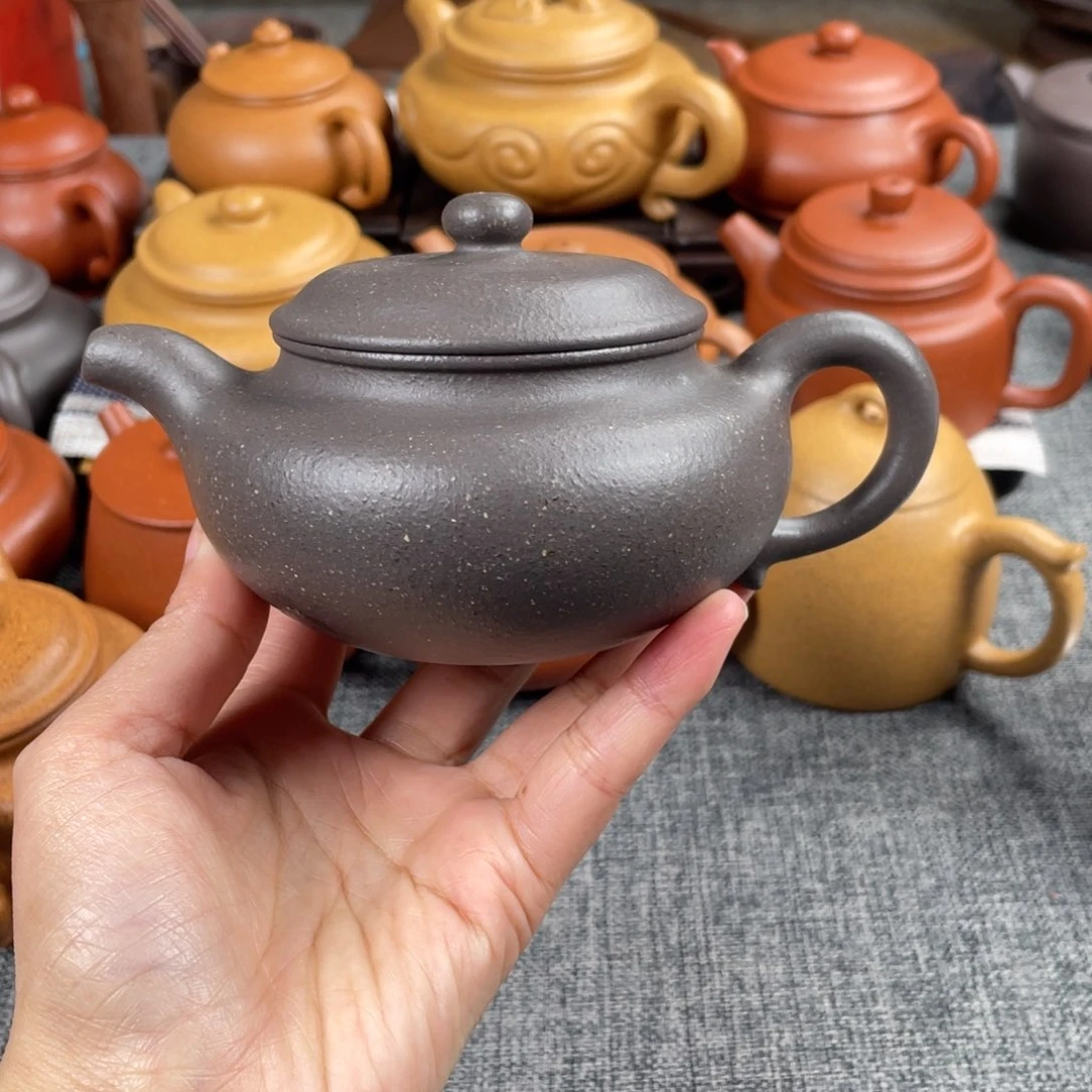 紫砂茶壶24目天青仿古230半手