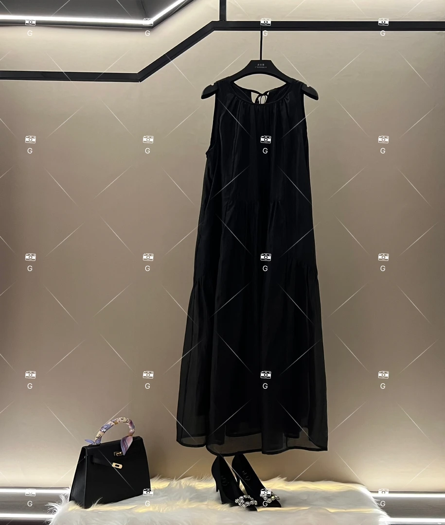 【L姐】夏季新款复古时尚百搭印花无袖连衣裙 H-813