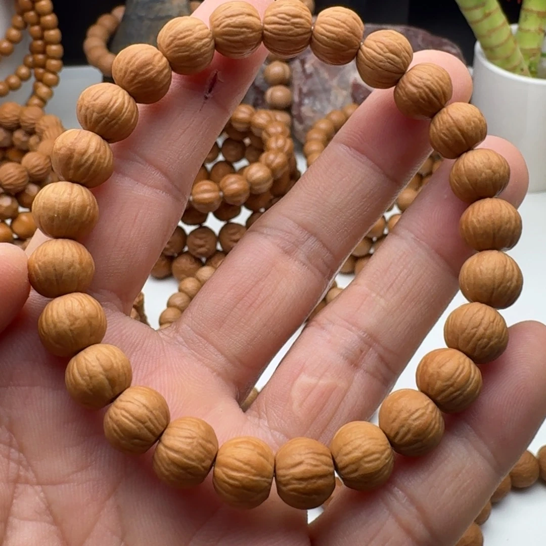 猴头核桃手串11+雕刻凤羽全品无瑕