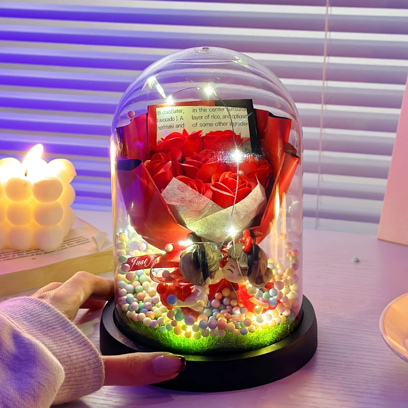 女神节专属永生花束仪式感送女友礼物干花玫瑰表白浪漫结婚摆件