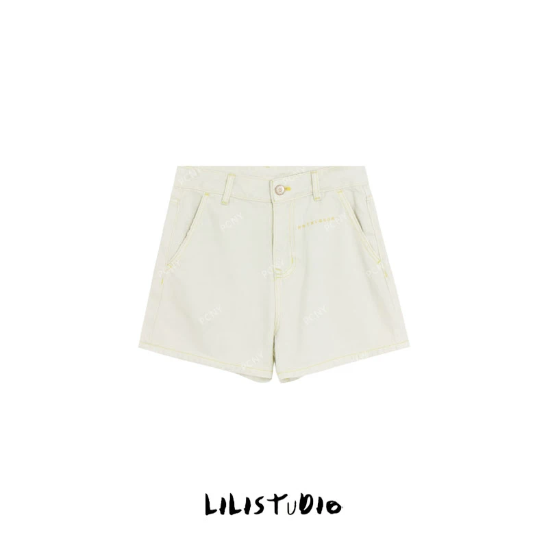 PCNY「人间多青苔」不理理夏季新款小众女装百搭通勤休闲牛仔短裤女