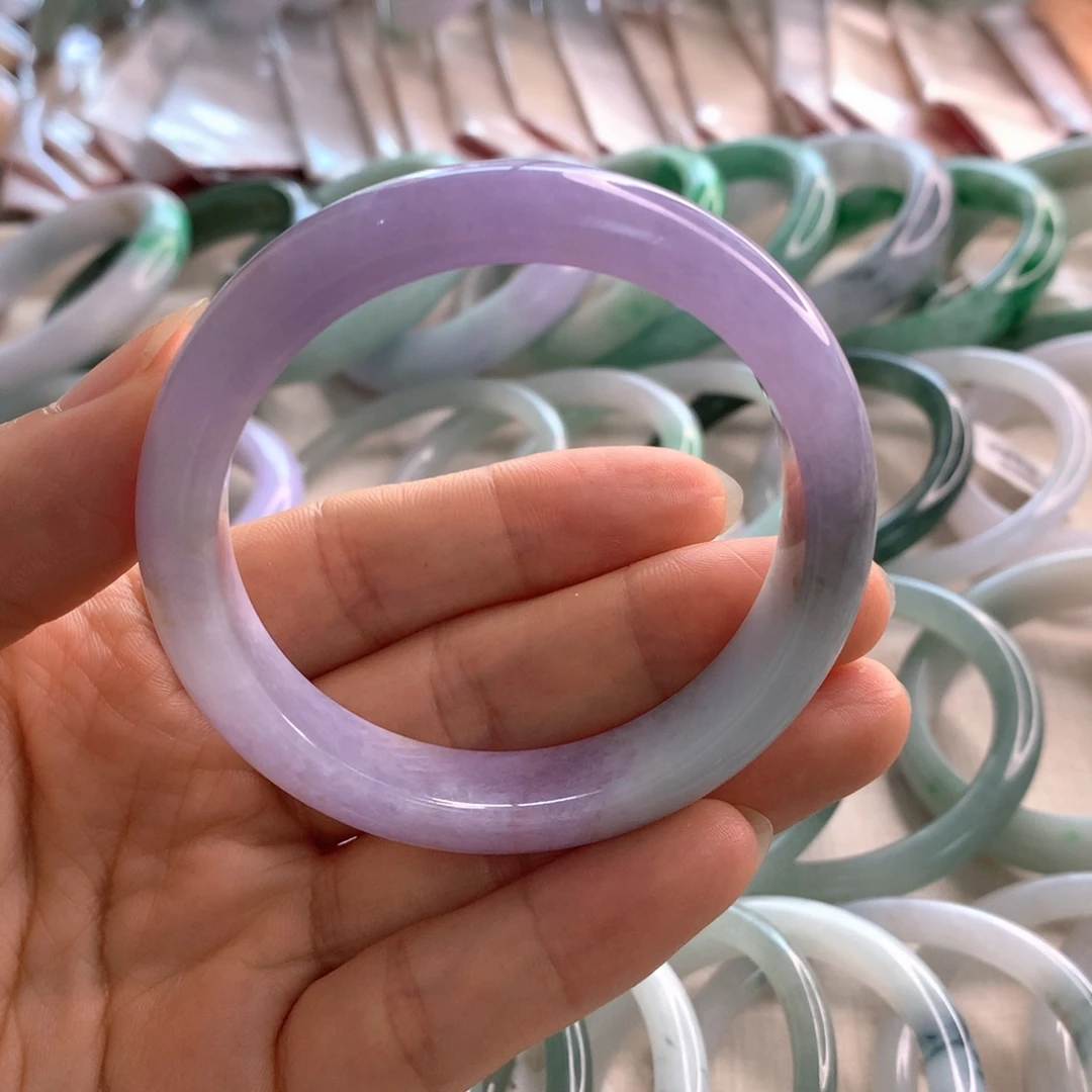 未镶嵌手镯翡翠妖紫色53.7