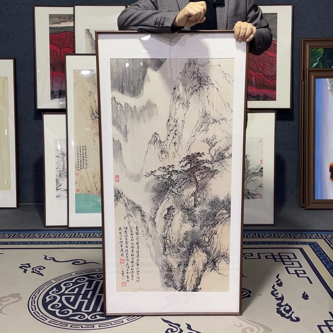 国画手绘画作品带框60/120