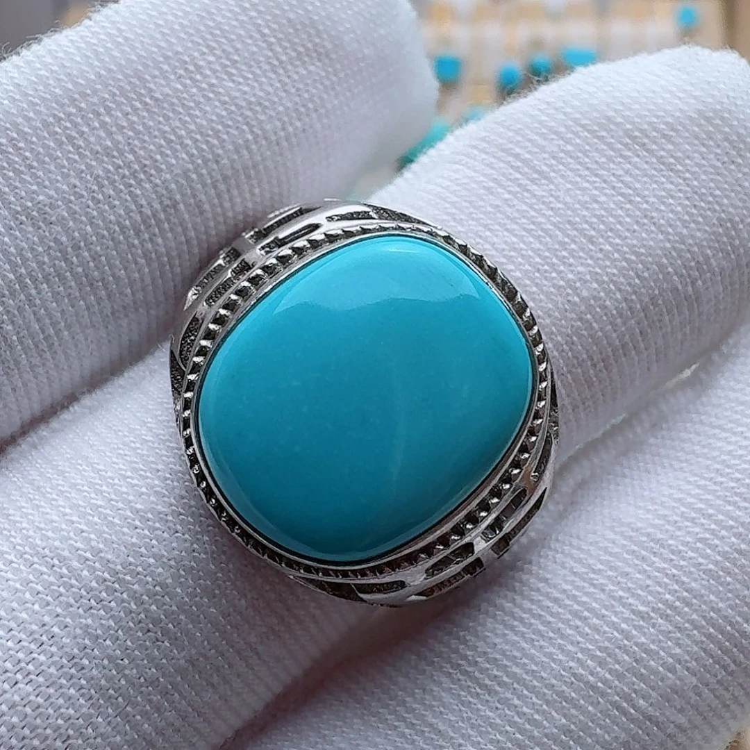 绿松石珠宝奇石银S925镶嵌