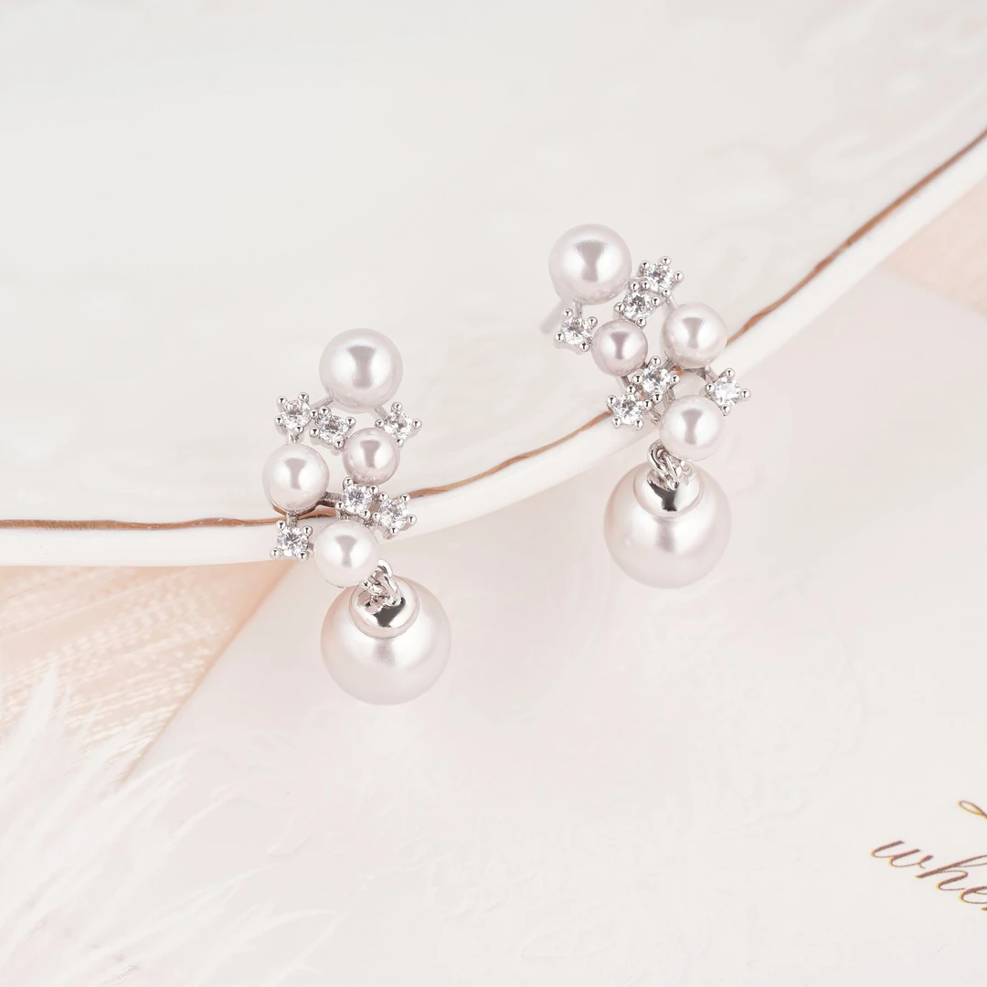 铜合金合成锆石耳饰 【珍惜】气质轻奢百搭时尚经典小众耳饰