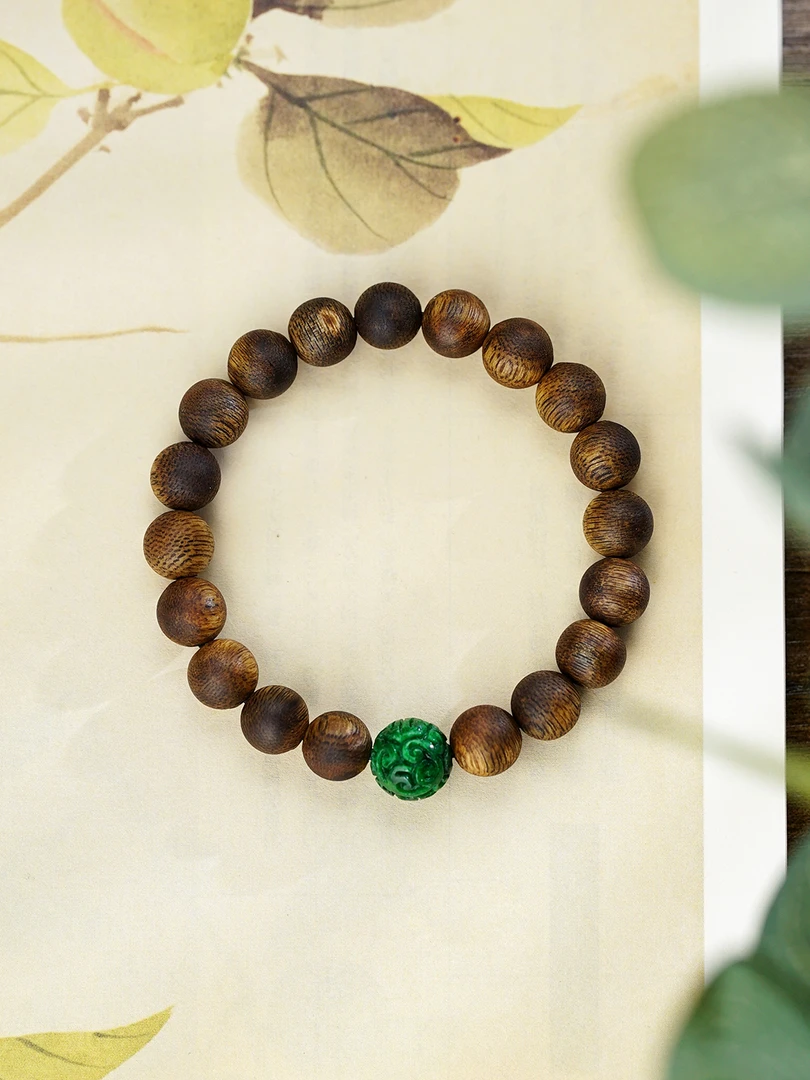 沉香“春山空”沉香翡翠手串 10264（Joyce娇姐）