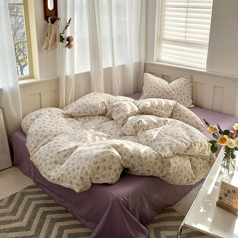 【安妈专属】芸裕家居夏日花海·全棉双层纱印花四件套254JT009