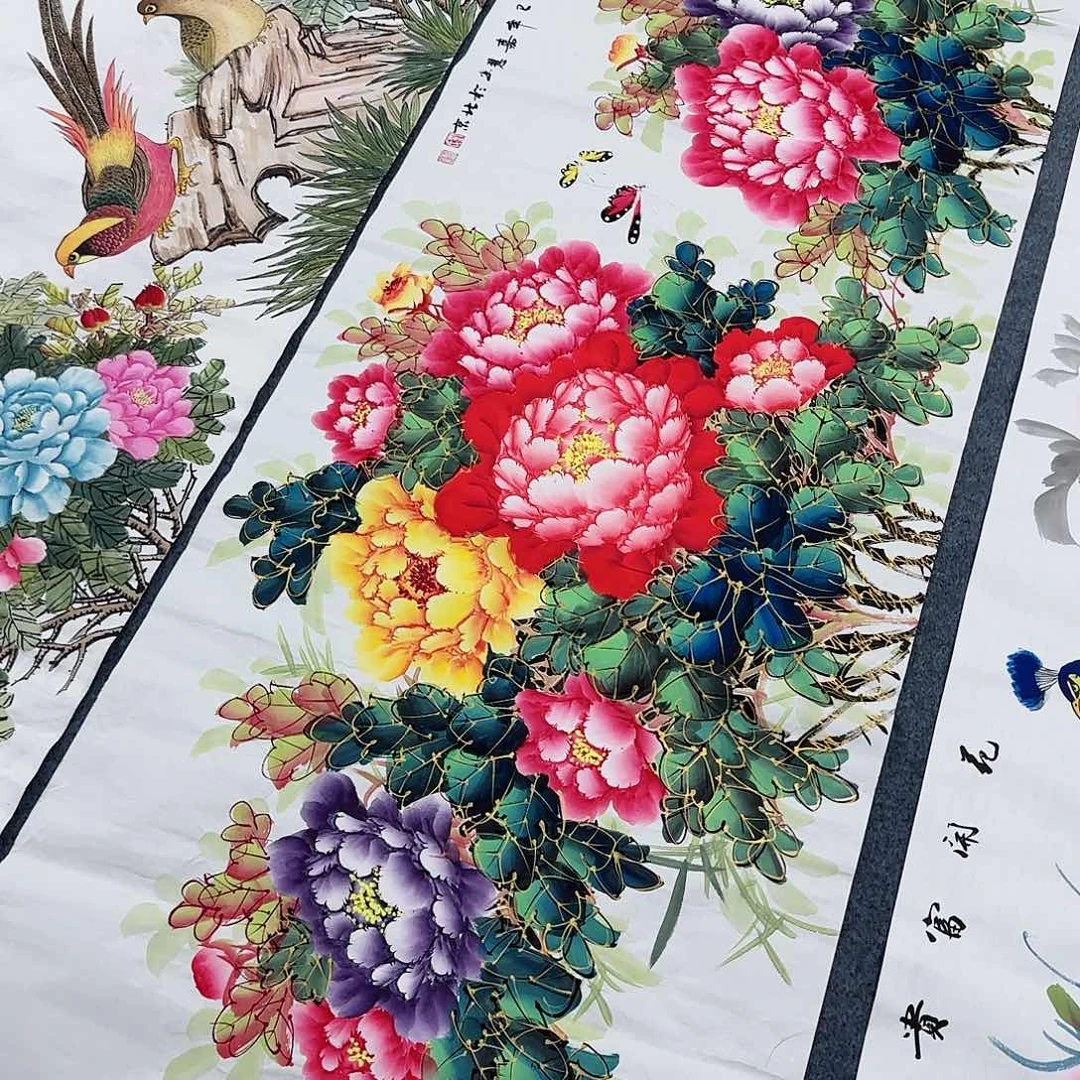 国画乘***—尺寸70X180手绘作品