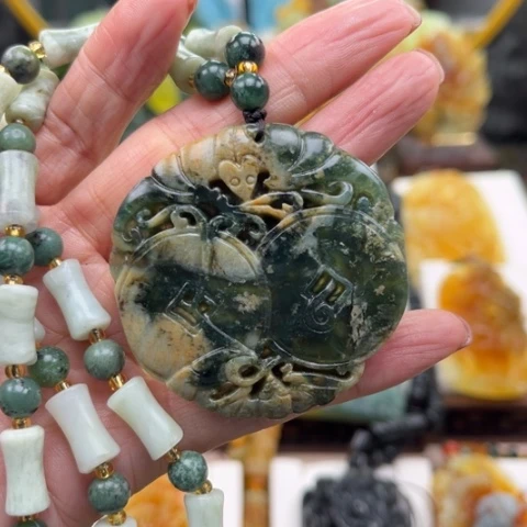 岫玉未镶嵌挂件挂件