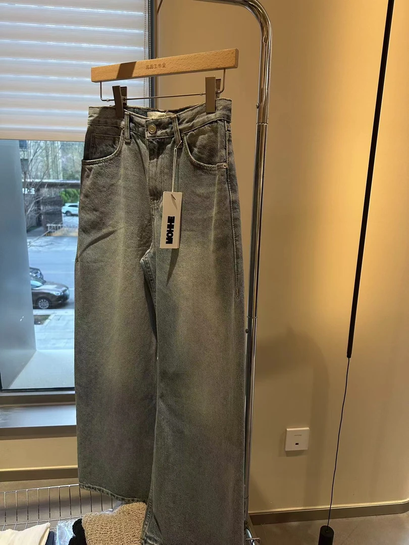 东大门MOHHE复古宽松阔腿牛仔裤NO退420