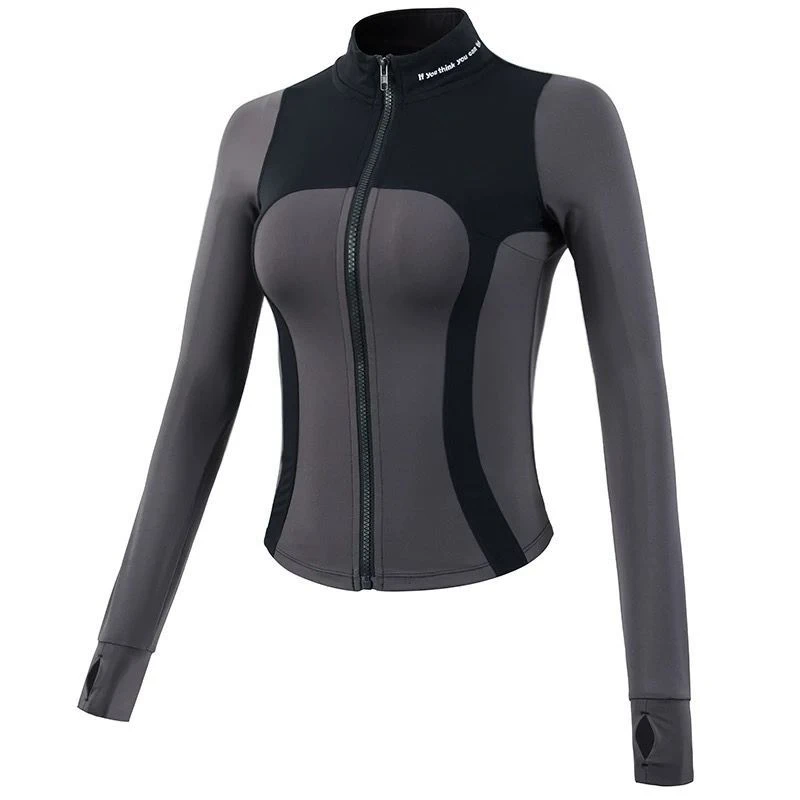 健身上衣秋冬款修身跑步训练瑜伽服显瘦速长袖外