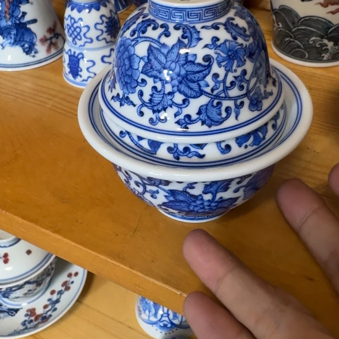 皆***喜瓷片当代景德镇陶瓷手绘茶具
