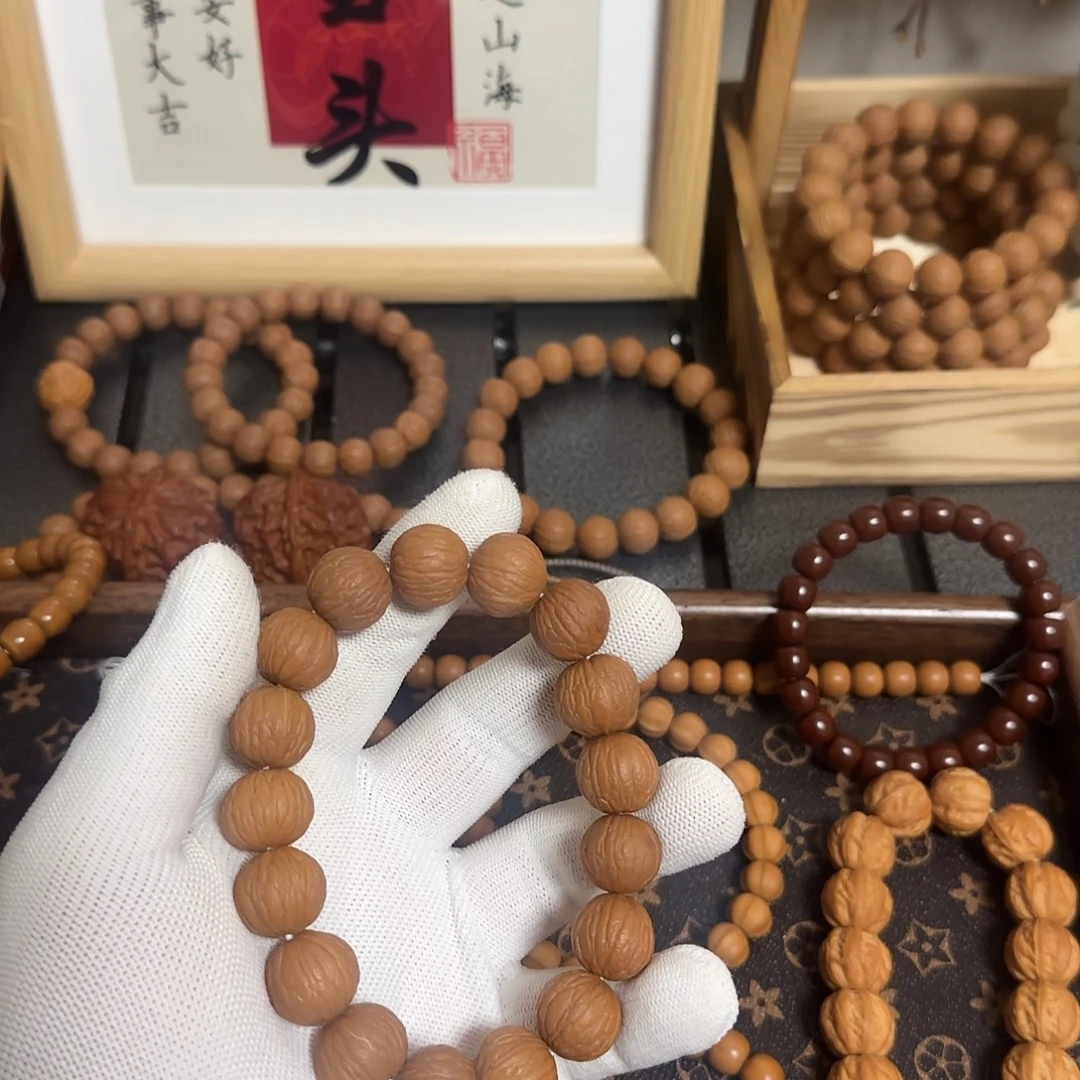 猴头核桃手串猴头凤羽原皮福利