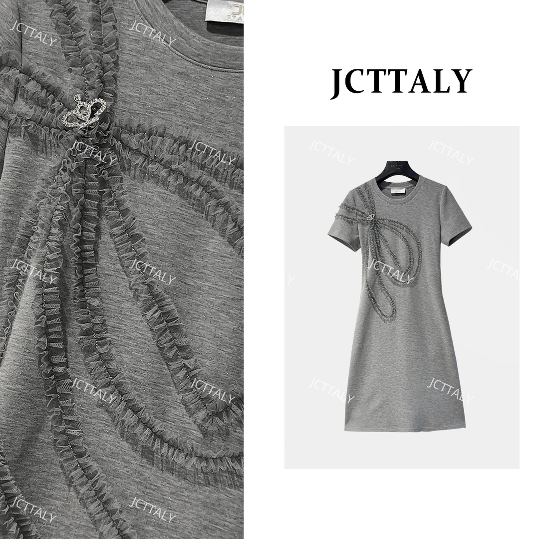 【Linda】【18】轻奢修身春夏常规短袖夏季拼接连衣裙JC-A3585