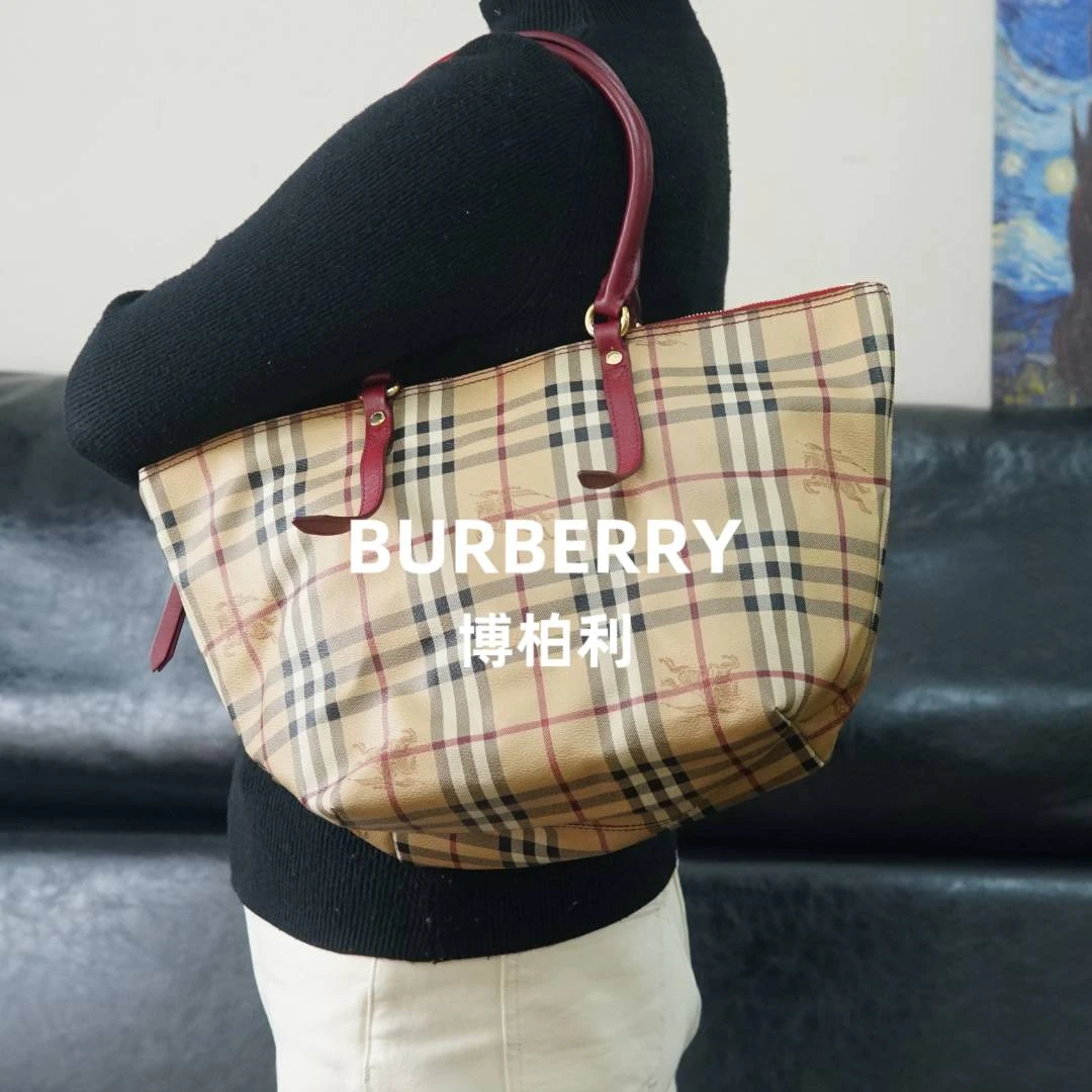 95新 BURBERRY/博柏利 巴宝莉 格纹单肩包/KP11627803/7803优
