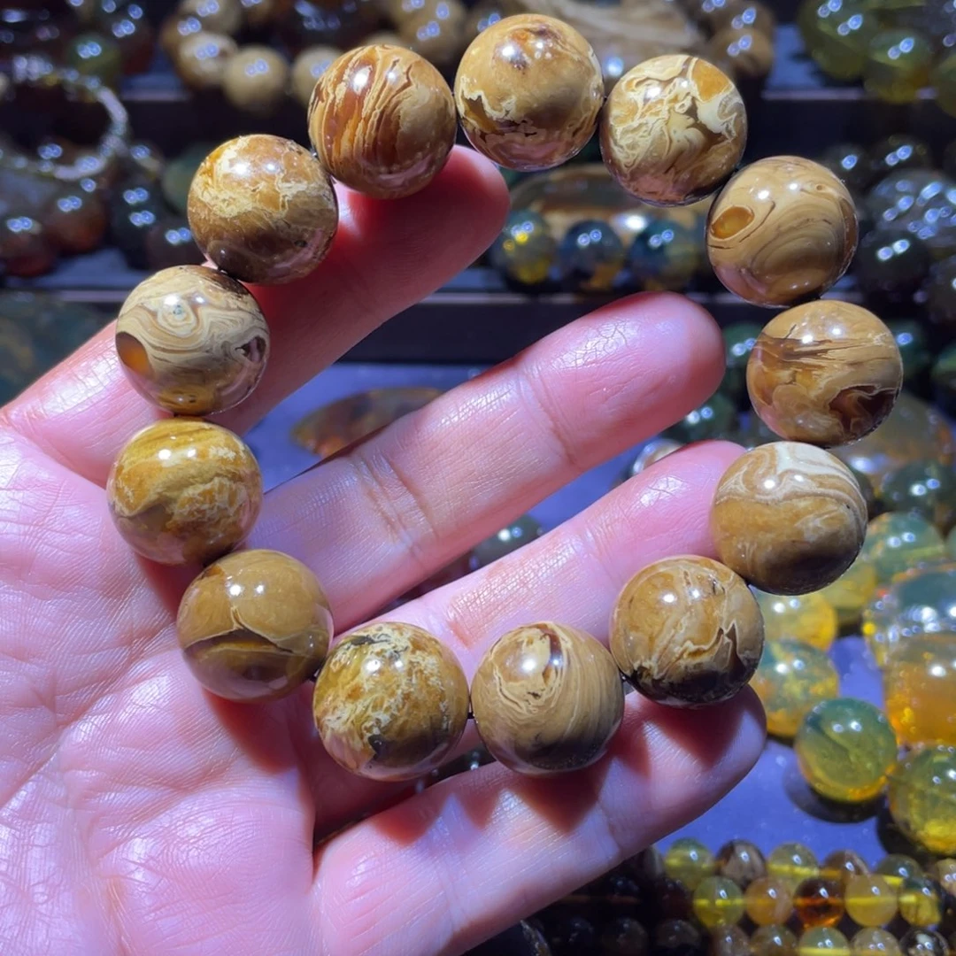 琥珀未镶嵌手链天然