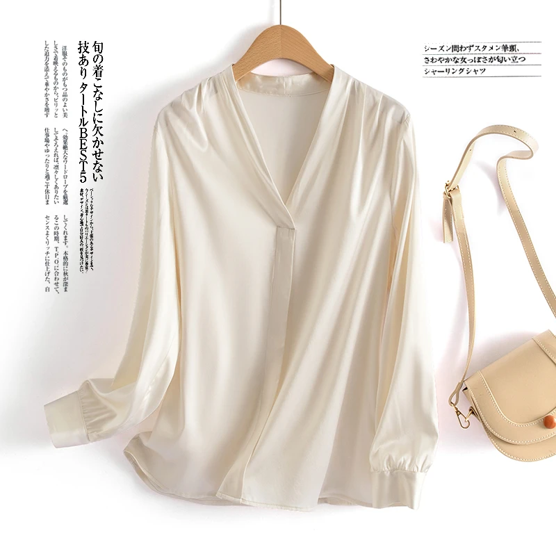 弹力缎面桑蚕丝衬衫S9006777