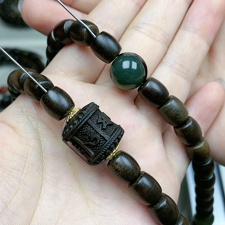 手串沉香木富**下越南芽庄白奇楠沉水料定制款