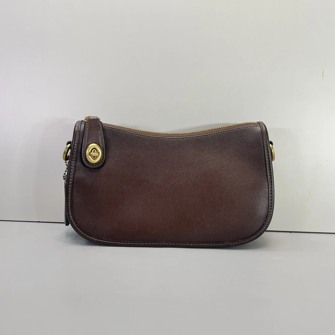 90新 COACH/蔻驰 小林/swinger褐色腋下包23*13*6cmB030805