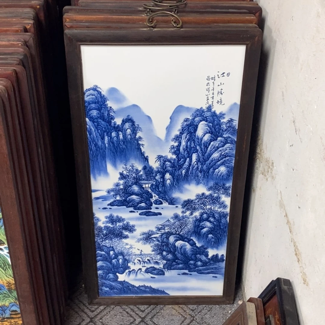 瓷片86*46*1景德镇瓷板画柴窑烧制