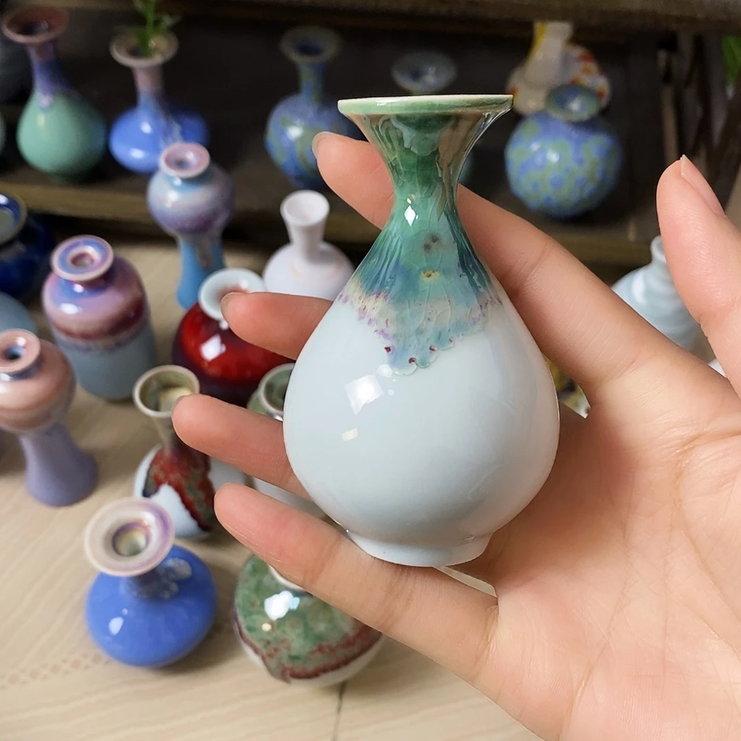 摆件景德镇高温陶瓷小花瓶