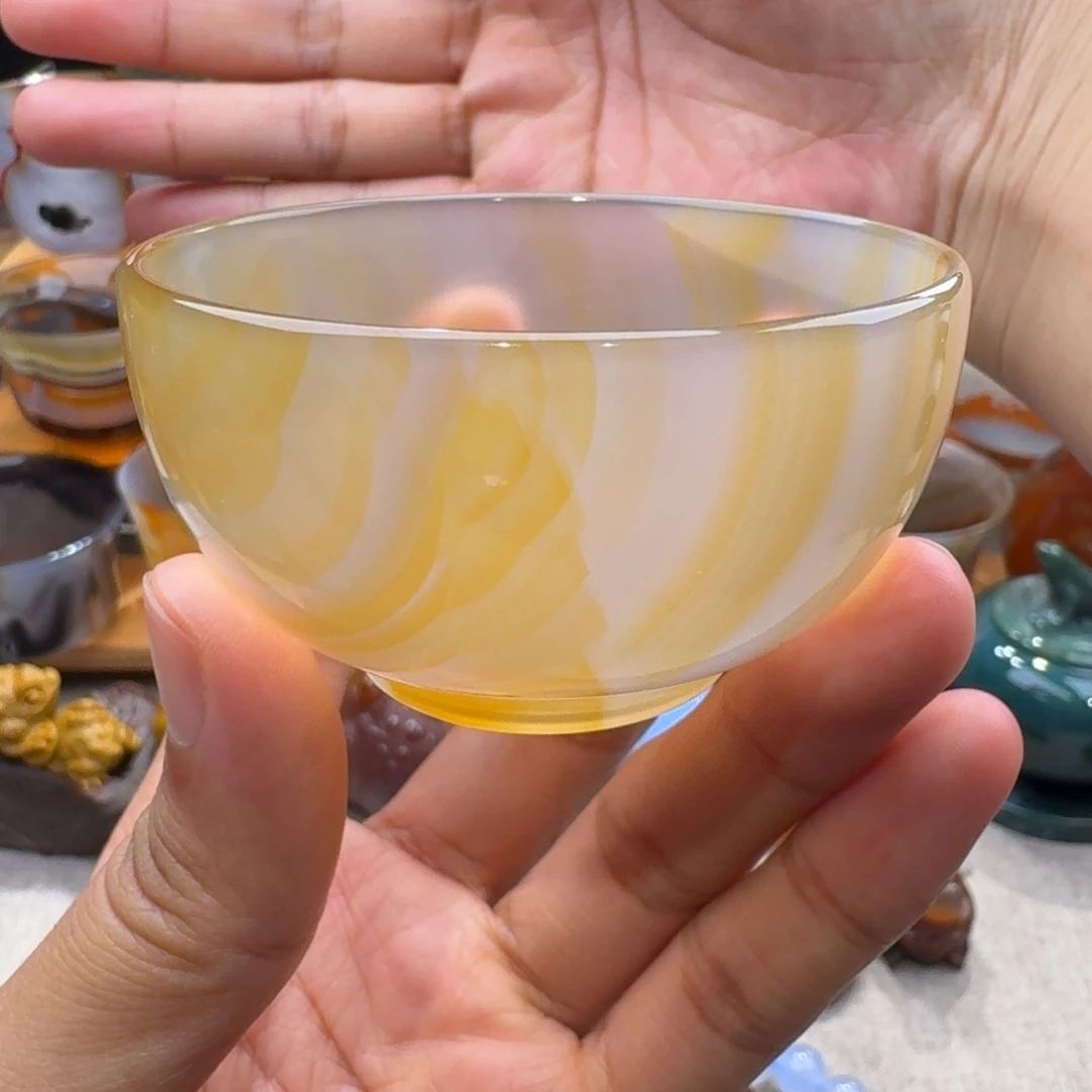 玛瑙/玉髓玛瑙茶杯60毫升未镶嵌