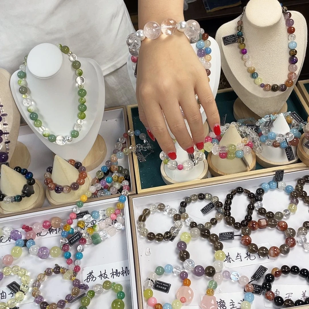 银S925镶嵌手链烟晶