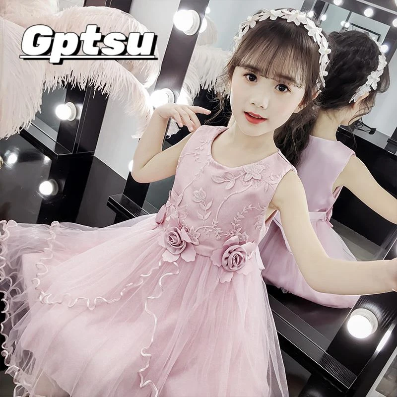 GPTSu女童夏装连衣裙2025新款6儿童洋气女孩网红公主裙子燕尾纱裙