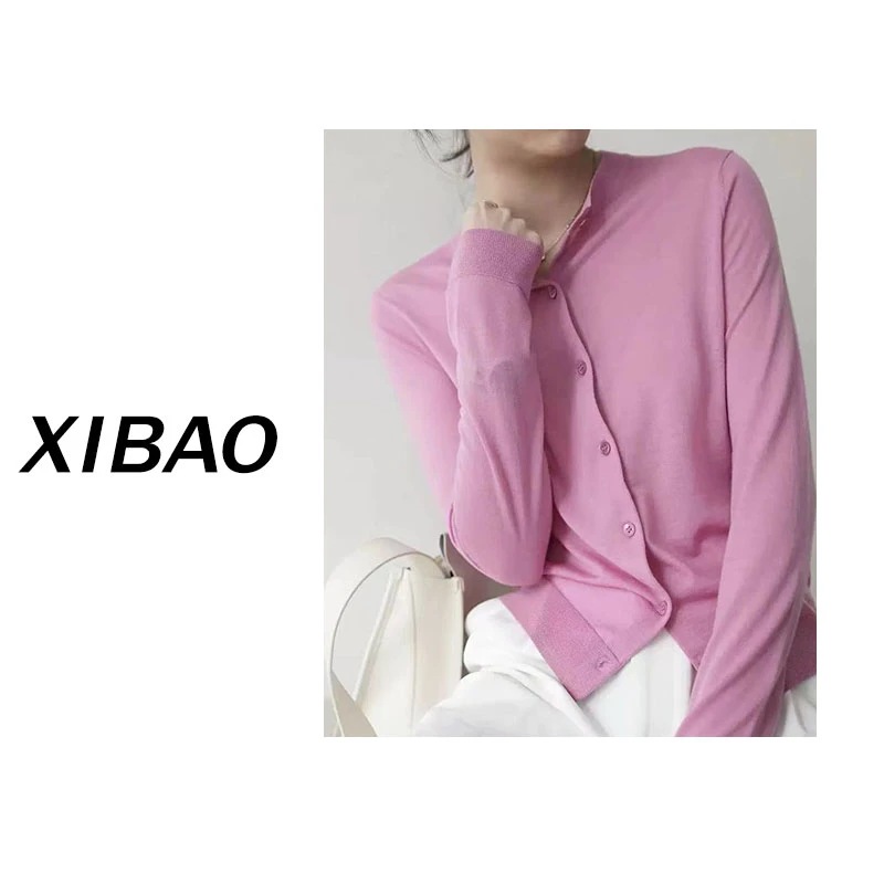 【精纺羊毛】春夏可机洗圆领超细羊毛开衫外套