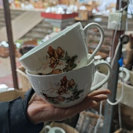 库存微瑕三打白骨精早餐杯两个