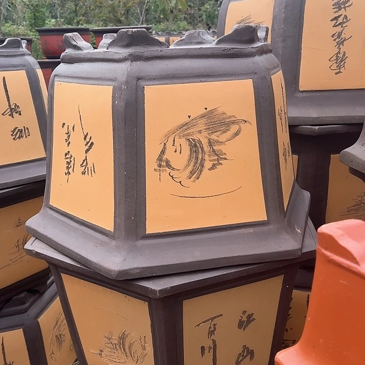 紫砂花盆口80高48